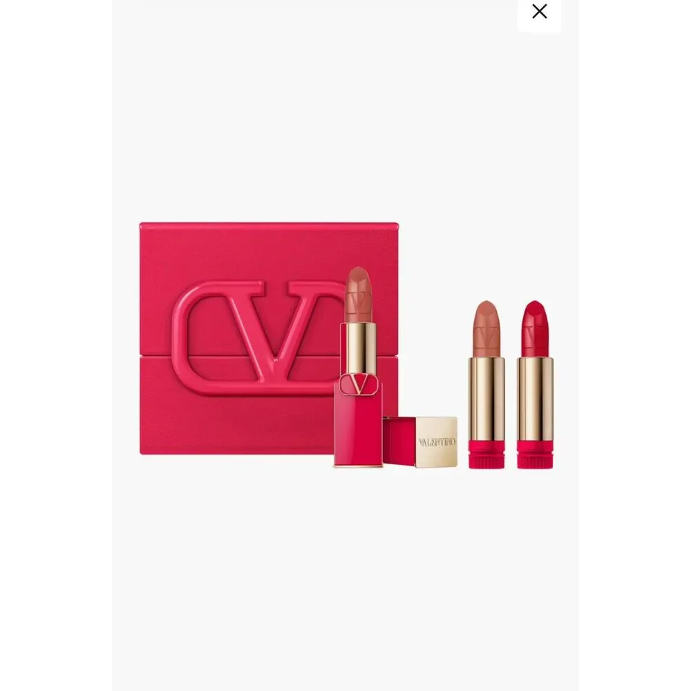 Rosso Valentino Couture Lipstick Set 100R, 22R, 107A & Clutch New in Box
